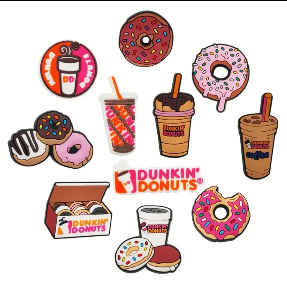 CHARMS FOR CROCS DUNKIN DONUTS 11 PIECES